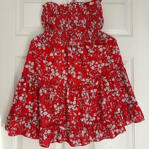 Angashion Red Floral Dress